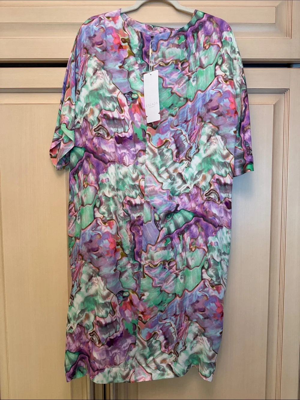 Escada Marble-Print Midi Shift Dress - Picture 5 of 13